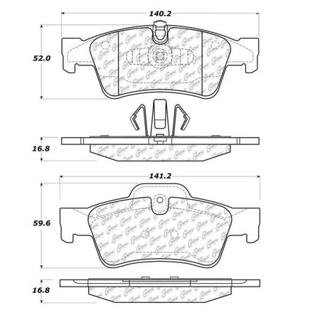 CENTRIC PARTS Posi-Quiet Ceramic Pads, 105.11220 105.11220